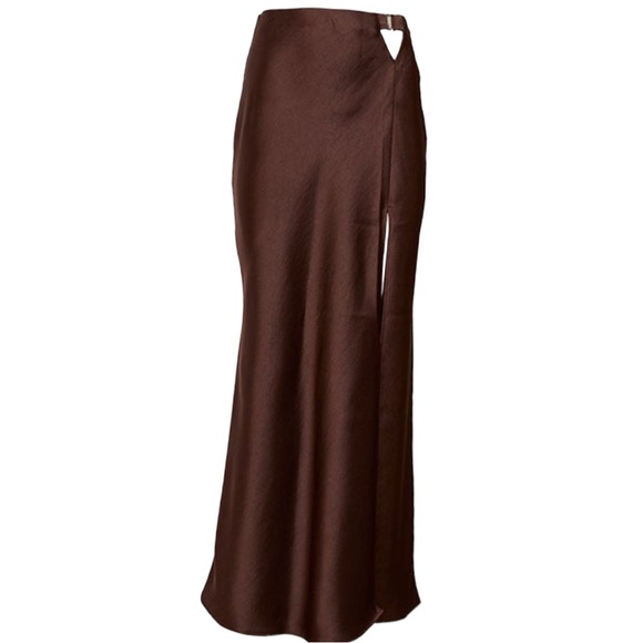 Bec + Bridge x Free People Nadia 2 | XS Brown Crop & High Rise Silky Skirt Set - Picture 12 of 15